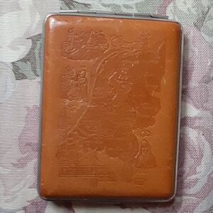 Vintage Dutch Map Leather Cigar Case